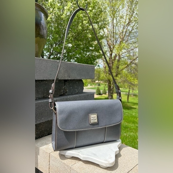 Dooney & Bourke Handbags - Dooney & Bourke Casey Saffiano Leather Denim Shoulder Purse Like New